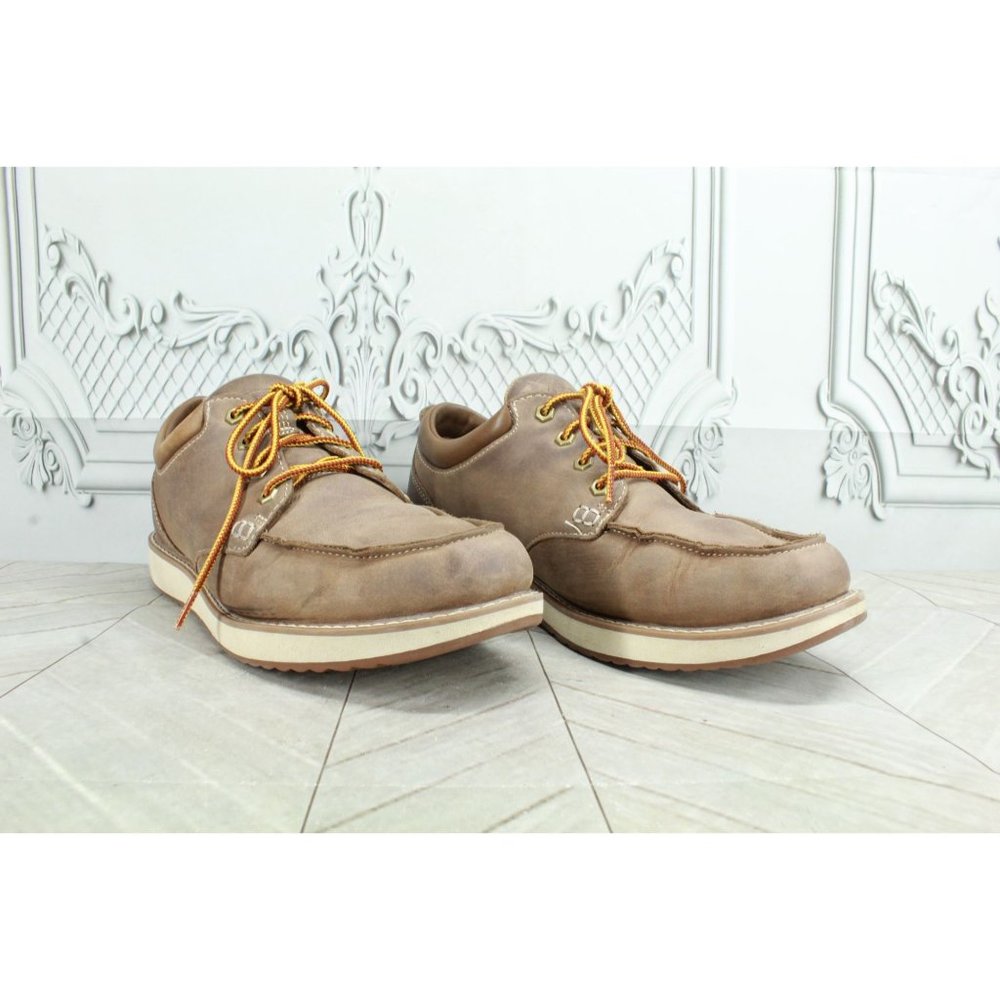 LL Bean Stonington Moc-Toe Brown Leather Water Resistant Work Shoes 10.5 M - Picture 3 of 9